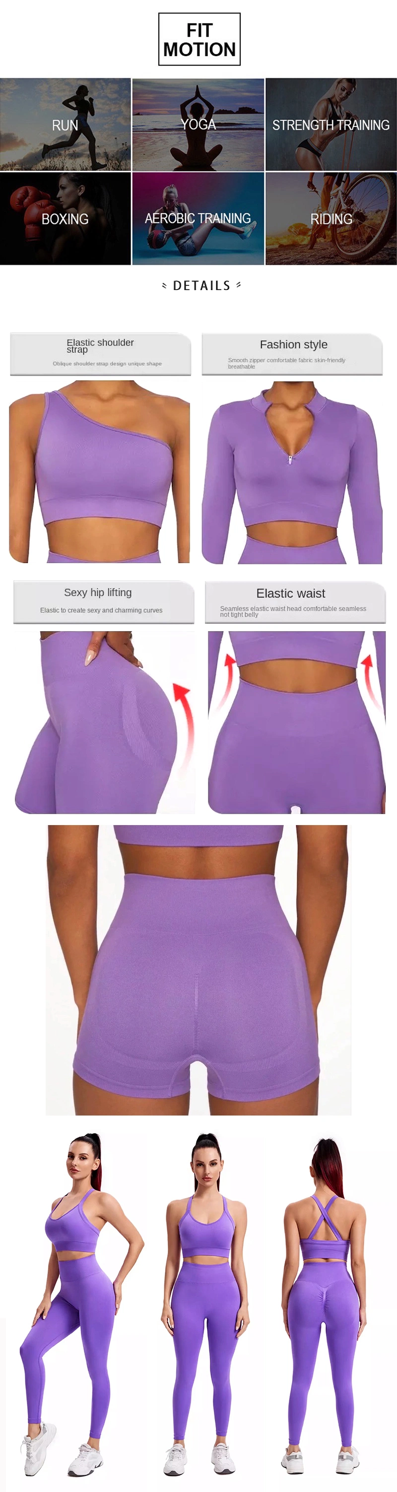 New Tiktok Trendy 5 PCS Set Pastel Ropa De Yoga High Stretchy Sports Clothing for Women, Workout Crop Top + Athletic Shorts + Gym Leggings Seamless Activewear