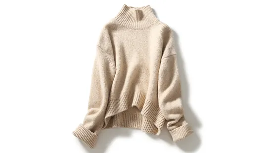 Pure Cashmere Knitting High Neck Sweater Chunky Jumper for Women 