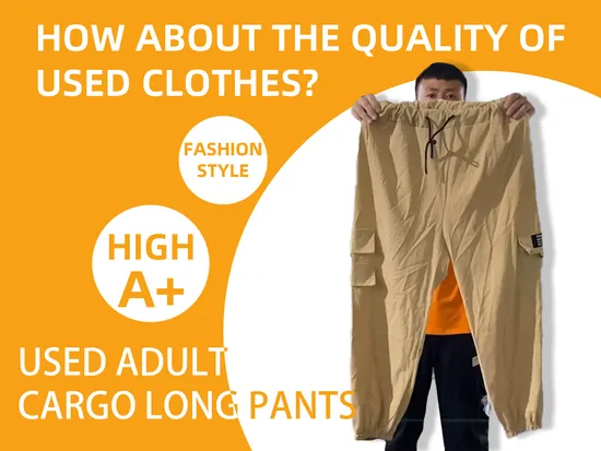 High Quality Woman Nylon Jeans Baggy Men Women Used Clothing Bales Wholesale Bale Clothes Branded Men Second Hand Cargo Pants 