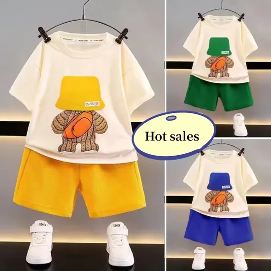 Cheap Summer Children Outfits Kids Clothes Two Piece Sets 0