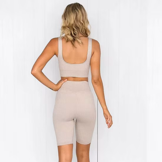 Hot Selling 5PCS Set Sports Fitness Sweat Suits Seamless Compression Gym Clothes for Women, Custom Logo Gym Top + Yoga Shorts + Workout Leggings Active Apparel