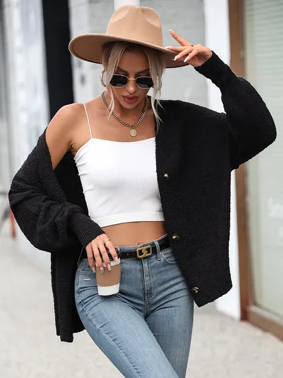 Elegant Women′s Knitted Cardigan Sweater for Trendy Looks 